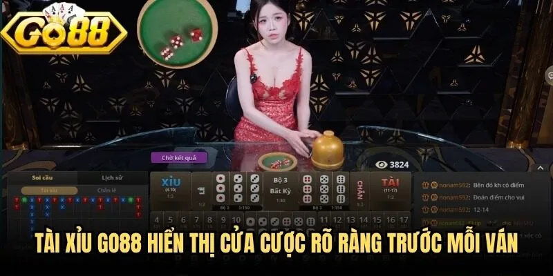 Tài Xỉu Go88 - Sức Hút Bàn Xúc Xắc Khiến Hội Viên Mê Mẩn 1 Tài xỉu Go88 hiển thị cửa cược rõ ràng trước mỗi ván